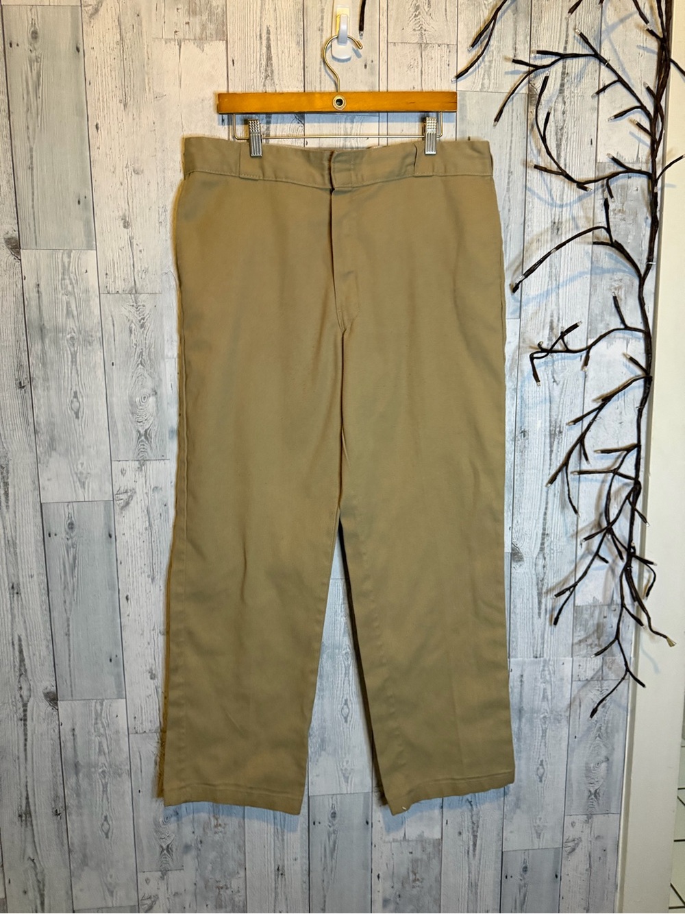 Dickies Men's Tan Straight-Leg Chinos 374 original flex